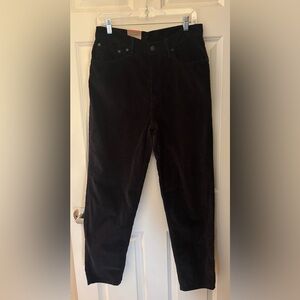 NWT Levi’s High Waisted Mom Cord Jeans, Black, 30x30
